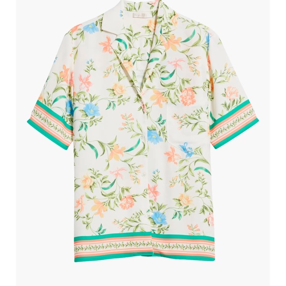 WAYF Carmen Floral Print Camp Shirt + matching shorts - Picture 2 of 10